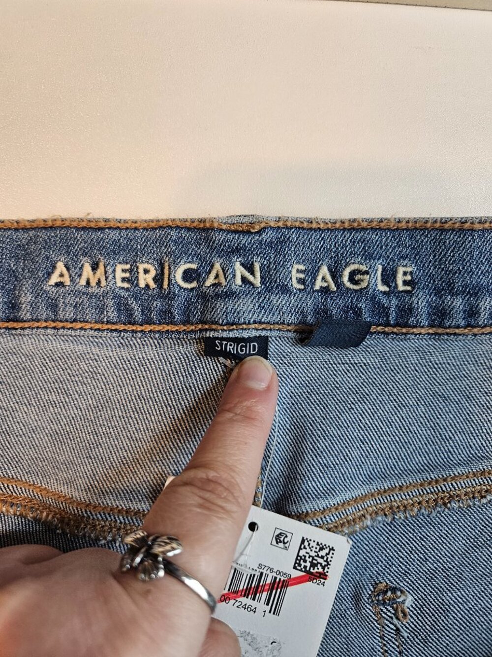 American Eagle Low Rise Baggy Straight Jean Medium Wash Women's Size 14 Long NEW - Picture 4 of 12